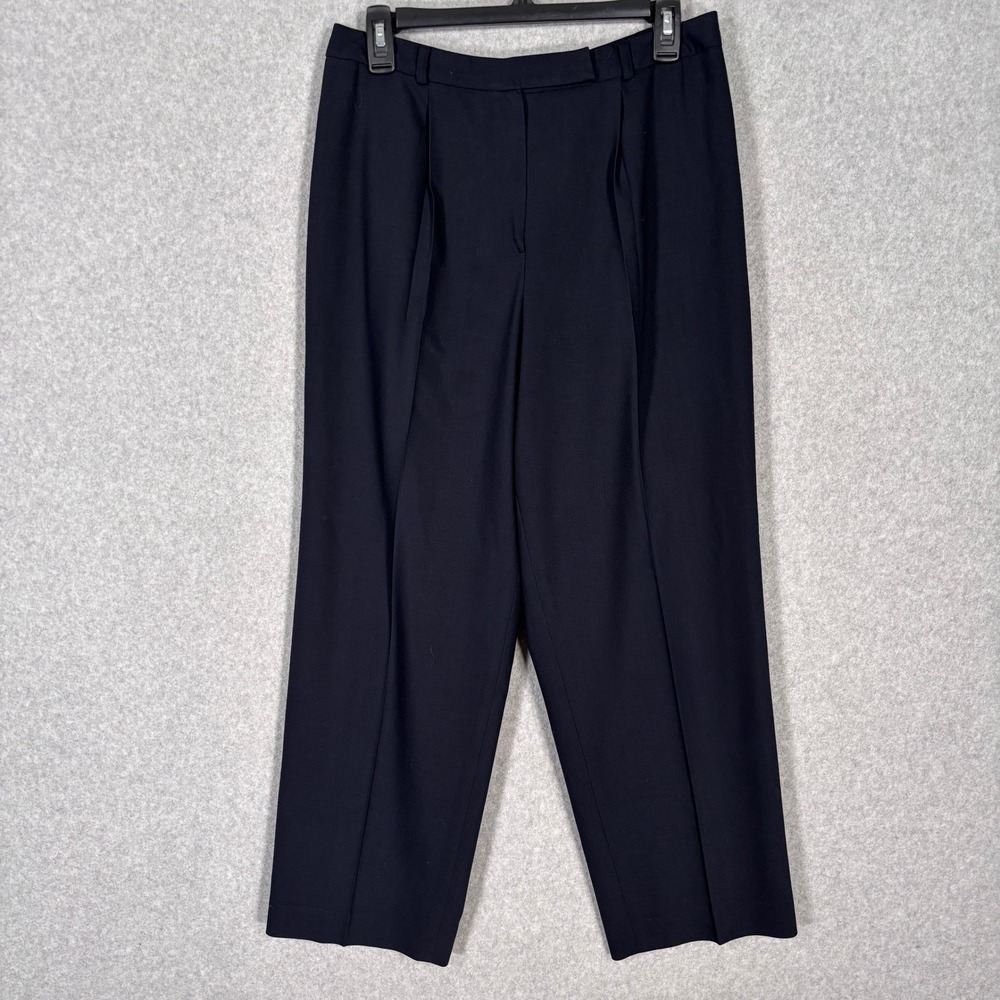Vintage 90s Talbots‎ Pleated Italian Wool Pants Size 10P Navy Trouser Academia